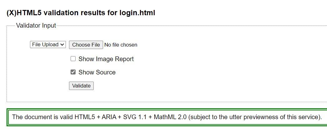 Login Validation