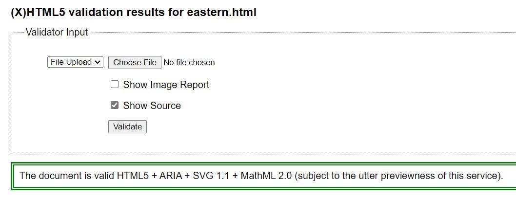 Eastern Page Validation