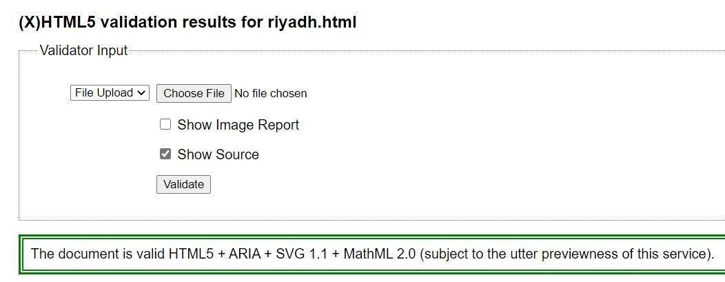 Riyadh Page Validation